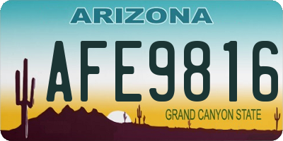 AZ license plate AFE9816