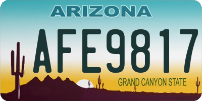 AZ license plate AFE9817