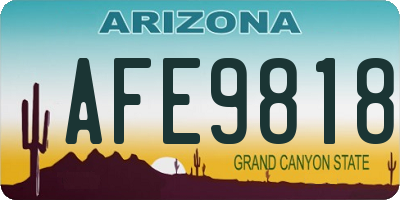 AZ license plate AFE9818