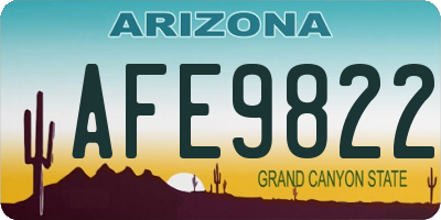 AZ license plate AFE9822