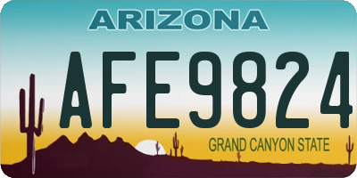 AZ license plate AFE9824