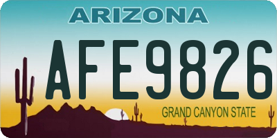 AZ license plate AFE9826