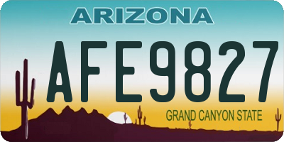AZ license plate AFE9827