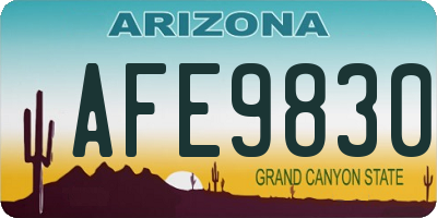 AZ license plate AFE9830