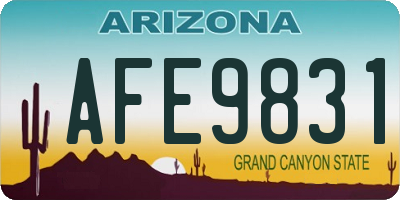 AZ license plate AFE9831