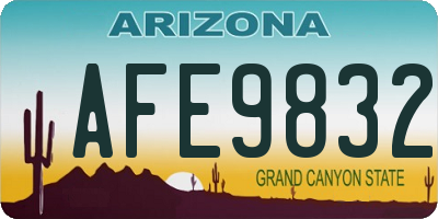 AZ license plate AFE9832