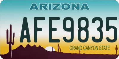 AZ license plate AFE9835