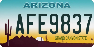 AZ license plate AFE9837