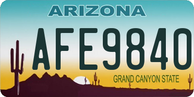 AZ license plate AFE9840