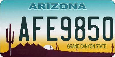 AZ license plate AFE9850