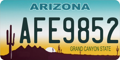 AZ license plate AFE9852