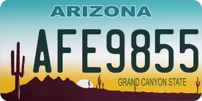 AZ license plate AFE9855