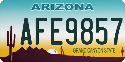AZ license plate AFE9857