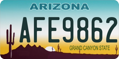 AZ license plate AFE9862