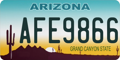 AZ license plate AFE9866