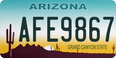 AZ license plate AFE9867