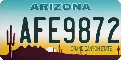 AZ license plate AFE9872
