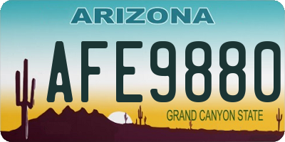 AZ license plate AFE9880