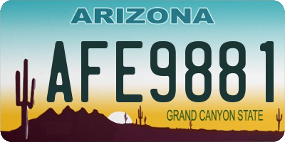 AZ license plate AFE9881