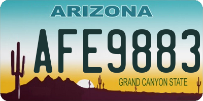 AZ license plate AFE9883
