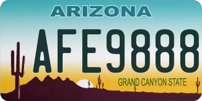 AZ license plate AFE9888