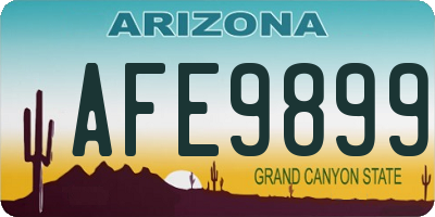 AZ license plate AFE9899