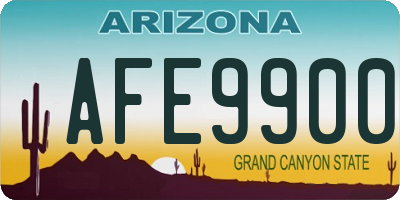 AZ license plate AFE9900