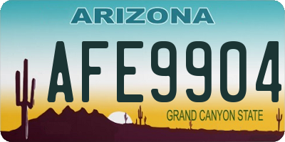 AZ license plate AFE9904