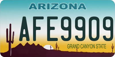 AZ license plate AFE9909