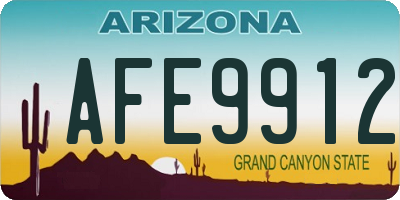 AZ license plate AFE9912