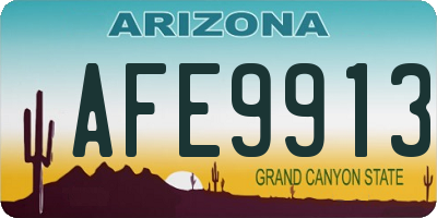 AZ license plate AFE9913