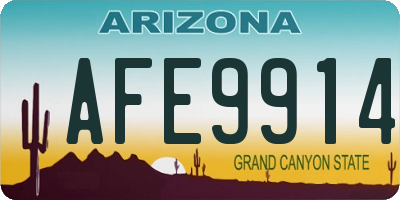 AZ license plate AFE9914