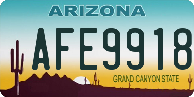 AZ license plate AFE9918