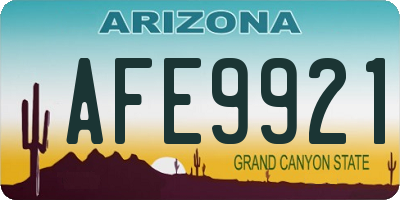AZ license plate AFE9921