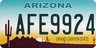 AZ license plate AFE9924