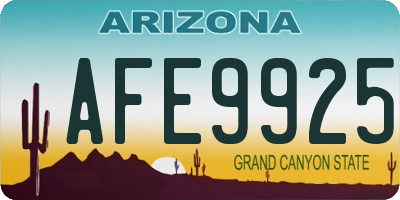 AZ license plate AFE9925