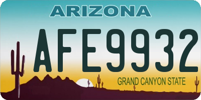 AZ license plate AFE9932