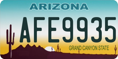 AZ license plate AFE9935