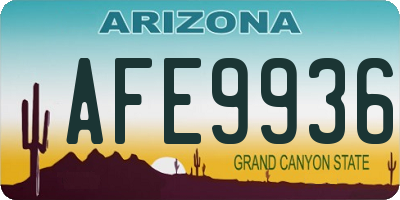 AZ license plate AFE9936