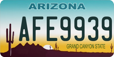 AZ license plate AFE9939