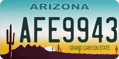AZ license plate AFE9943