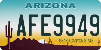 AZ license plate AFE9949