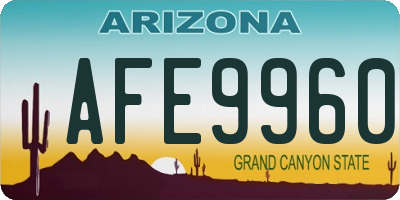 AZ license plate AFE9960
