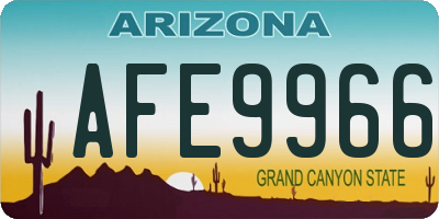 AZ license plate AFE9966