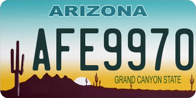 AZ license plate AFE9970