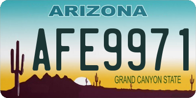 AZ license plate AFE9971