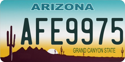 AZ license plate AFE9975