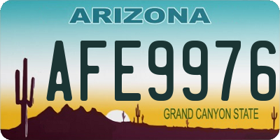 AZ license plate AFE9976