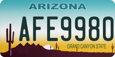 AZ license plate AFE9980