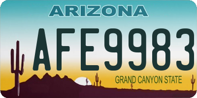 AZ license plate AFE9983